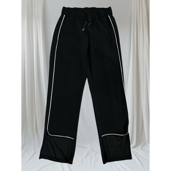 Lululemon Size 4 Athletica Womens the Right track silk feel pants black White - Picture 4 of 11